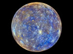 Mercury seen close-up from MESSENGER, with colors enhanced to emphasize the chemical, mineralogical, and physical differences among its surface rocks. Credit: NASA 