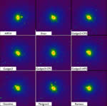 Differences in supercomputer simulations to be compared in the AGORA project are clearly evident in this test galaxy produced by each of nine different versions of participating codes using the same astrophysics and starting with the same initial conditions.