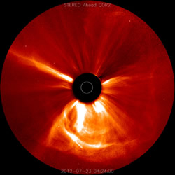 Fierce solar storm barely missed Earth in 2012