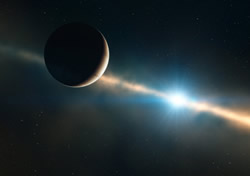 Giant telescope images exoplanet orbiting star