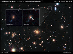 Massive galaxy clusters as magnifying lenses